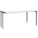 Schäfer Shop Genius MODENA FLEX bureau, 4-poots vierkante buis, ingekorte zijpanelen, B 1600 mm, wit