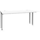 Schäfer Shop Genius MODENA FLEX bureau, 4-poots vierkante buis, ingekorte zijpanelen, B 1600 mm, wit