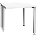 Schäfer Shop Genius MODENA FLEX bureau, 4-poots vierkante buis, ingekorte zijpanelen, B 800 mm, wit