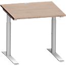 Schäfer Shop Genius MODENA FLEX bureau, 800 x 800 mm, eiken decor/wit aluminium
