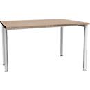Schäfer Shop Genius MODENA FLEX bureau, breedte 1200 mm, aan één zijde ingekort, eiken/antraciet