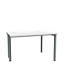 Schäfer Shop Genius MODENA FLEX bureau, breedte 1200 mm, aan één zijde ingekort, lichtgrijs/antraciet
