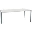 Schäfer Shop Genius MODENA FLEX bureau, breedte 1800 mm, aan één zijde ingekort, lichtgrijs/antraciet