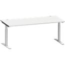 Schäfer Shop Genius MODENA FLEX bureau, T-poot ronde buis, B 1800 x D 800 mm, lichtgrijs