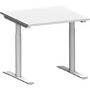 Schäfer Shop Genius MODENA FLEX bureau, T-poot ronde buis, B 800 x D 800 mm, lichtgrijs
