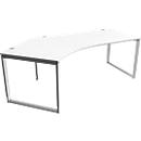 Schäfer Shop Genius MODENA FLEX escritorio angular, 135°, pie de soporte, fijación a la izquierda, de B, 2165 mm de ancho, blanco