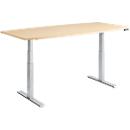 Schäfer Shop Genius MODENA FLEX vergadertafel, bootvorm, hoogte elektrisch verstelbaar, T-poot, B 2000 x D 800/1000 mm, ahorndecor 