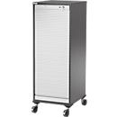 Schäfer Shop Genius Multimobil, B 450 x D 500 x H 1220 mm, kunststof rolluik, met wielen, afsluitbaar, grafiet