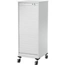 Schäfer Shop Genius Multimobil, B 450 x T 500 x H 1220 mm, Kunststoffrollladen, mit Rollen, abschliessbar, lichtgrau