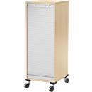 Schäfer Shop Genius Multimobil, L 450 x P 500 x H 1220 mm, volet roulant en plastique, avec roulettes, verrouillable, érable