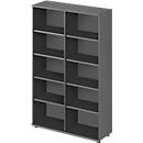 Schäfer Shop Genius open kast TETRIS WOOD, 5 OH, hoogte incl. glijders, B 1200 mm, grafiet