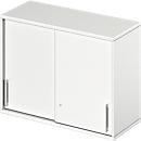 Schäfer Shop Genius Opzetkast met schuifdeuren TETRIS WOOD, 2 ordnerhoogten, B 1000 mm, hoogte incl. glijders, wit