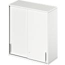 Schäfer Shop Genius Opzetkast met schuifdeuren TETRIS WOOD, 3 ordnerhoogten, B 1000 mm, wit