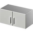 Schäfer Shop Genius Opzetkast TETRIS SOLID, stalen romp, 1 ordnerhoogte, B 800 mm, lichtgrijs/blank aluminium
