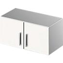 Schäfer Shop Genius Opzetkast TETRIS SOLID, stalen romp, 1 ordnerhoogte, B 800 mm, wit/blank aluminium