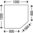 Schäfer Shop Genius panel lateral trasero, para tablero CAD con pie W 1200 x D 1200 mm, aluminio blanco