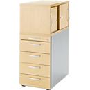 Schäfer Shop Genius pedestal with top cabinet incl. sliding door, completely lockable, round handle, maple