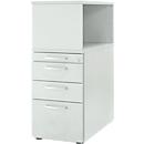 Schäfer Shop Genius pedestal with top shelf, lockable, round handle, light gray