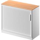 Schäfer Shop Genius Querrollladenschrank TETRIS SOLID, 2 OH, B 1000 mm, inkl. 19 mm Abdeckplatte, Buche-Dekor/weißalu/weißalu