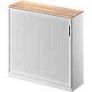 Schäfer Shop Genius Querrollladenschrank TETRIS SOLID, 3 OH, B 1200 mm, inkl. 19 mm Abdeckplatte, Kirsche Romana/weißalu