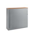 Schäfer Shop Genius Querrollladenschrank TETRIS SOLID, 3 OH, B 1200 x T 413 x H 1170 mm, mit Böden und Abdeckplatte, Buche/weißalu 
