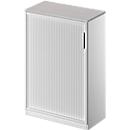 Schäfer Shop Genius Querrollladenschrank TETRIS SOLID, 3 OH, B 800 mm, inkl. 19 mm Abdeckplatte, lichtgrau/weißalu/weißalu