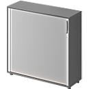 Schäfer Shop Genius Querrollladenschrank TETRIS WOOD, 3 OH, B 1200 mm, Höhe inkl. Gleiter, graphit