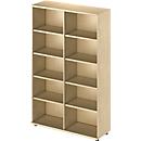 Schäfer Shop Genius Regal TETRIS WOOD, 5 OH, Höhe inkl. Gleiter, B 1200 mm, Ahorn-Dekor 