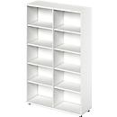 Schäfer Shop Genius Regal TETRIS WOOD, 5 OH, Höhe inkl. Gleiter, B 1200 mm, weiß 