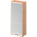 Schäfer Shop Genius Roldeurkast met verticale roldeur TETRIS WOOD, 4,5 ordnerhoogten, H 1910 mm, hoogte incl. glijders, beukenpatroon