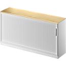 Schäfer Shop Genius Roldeurkast TETRIS SOLID, 2 ordnerhoogten, B 1600 mm, incl. 19 mm afdekplaat, esdoornpatroon/blank aluminium/blank aluminium