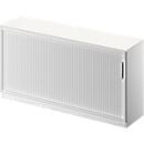 Schäfer Shop Genius Roldeurkast TETRIS SOLID, 2 ordnerhoogten, B 1600 mm, incl. 19 mm afdekplaat, wit/blank aluminium