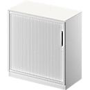 Schäfer Shop Genius Roldeurkast TETRIS SOLID, 2 ordnerhoogten, B 800 mm, incl. 19 mm afdekplaat, wit/blank aluminium