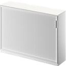 Schäfer Shop Genius Roldeurkast TETRIS SOLID, 3 ordnerhoogten, B 1600 mm, incl. 19 mm afdekplaat, wit/blank aluminium