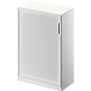 Schäfer Shop Genius Roldeurkast TETRIS SOLID, 3 ordnerhoogten, B 800 mm, incl. 19 mm afdekplaat, wit/blank aluminium