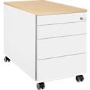 Schäfer Shop Genius Rollcontainer 1233, weiß/Ahorn-Dekor 