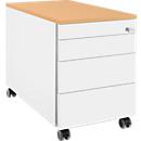 Schäfer Shop Genius Rollcontainer 1233, weiß/Buche-Dekor 
