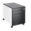 Schäfer Shop Genius Rollcontainer 126, 3 Schübe, Zentralverschluss, seitliche Griffnut, B 435 x T 765 x H 577 mm, weiss/graphit 