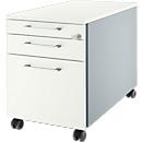 Schäfer Shop Genius Rollcontainer 126, mit Griff eckig, B 435 x H 577 mm, weißalu/weißalu/weiß
