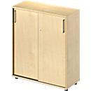 Schäfer Shop Genius Schiebetürenschrank TETRIS WOOD, 3 OH, B 1000 mm, Höhe inkl. Gleiter, Ahorn-Dekor