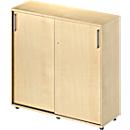 Schäfer Shop Genius Schiebetürenschrank TETRIS WOOD, 3 OH, B 1200 mm, Höhe inkl. Gleiter, Ahorn-Dekor