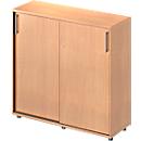 Schäfer Shop Genius Schiebetürenschrank TETRIS WOOD, 3 OH, B 1200 mm, Höhe inkl. Gleiter, Buche-Dekor