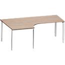 Schäfer Shop Genius Schreibt. 90° li, 4-F, Winkelschreibtisch MODENA FLEX 90°,Ansatz links, B 2000 mm, Eiche-Dekor