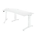 Schäfer Shop Genius Schreibtisch 135° Planova Ergostyle , Ansatz links, man. höheneinstellbar, B 2165 x T 800 mm , weiß/weiß