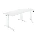 Schäfer Shop Genius Schreibtisch 135° Planova Ergostyle , Ansatz rechts, man. höheneinstellbar, B 2165 x T 800 mm , weiß/weiß
