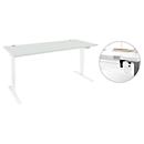 Schäfer Shop Genius Schreibtisch Aero Flex, elektrisch höhenverstellbar, B 1600 x T 800 x H 620-1280 mm, lichtgrau/weiß + Kabelkanal