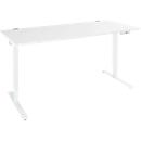 Schäfer Shop Genius Schreibtisch AERO FLEX, elektrisch höhenverstellbar, Rechteck, T-Fuß, B 1800 mm, weiß/weiß + Memorypanel