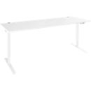 Schäfer Shop Genius Schreibtisch AERO FLEX, elektrisch höhenverstellbar, Rechteck, T-Fuß, B 2000 mm, weiß/weiß + Memorypanel