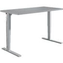 Schäfer Shop Genius Schreibtisch Elements, elektrisch höhenverstellbar, Rechteck, C-Fuß, B 1600 x T 800 x H 645-1300 mm, silber/weiß + Technikeinbau