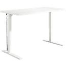 Schäfer Shop Genius Schreibtisch Elements, elektrisch höhenverstellbar, Rechteck, C-Fuß, B 1600 x T 800 x H 645-1300 mm, weiß + Technikeinbau